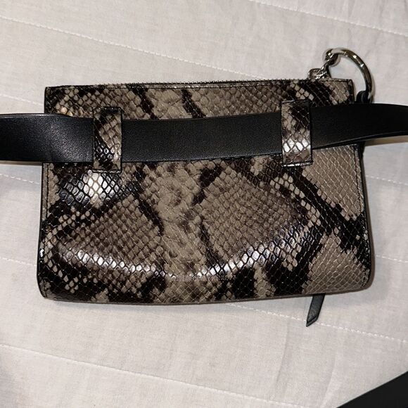 Rebecca Minkoff NWOT L-XL Animal Print Brown Tan Black Mini Belt Bag - Picture 3 of 15